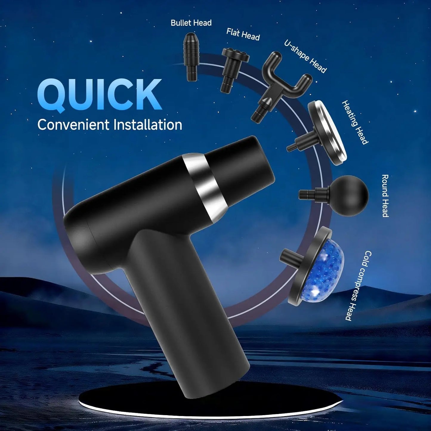 Hot And Cold Fascia Gun With Detachable Handle LCD Display