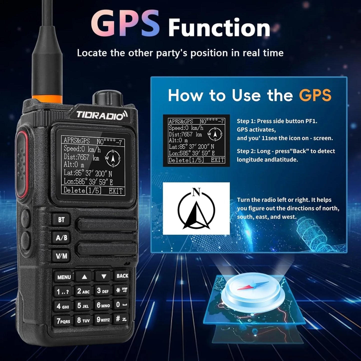 TIDRADIO TD-H9 10W Long Range Walkie Talkie With GPS APRS