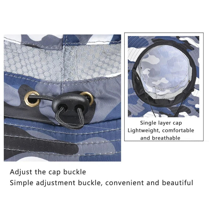 Men Foldable Bucket Hat Breathable Sun Protection Wide Brim - Arthur's Wellness Emporium