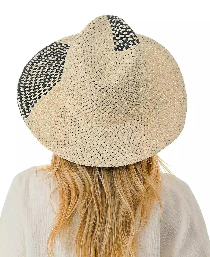 Marcus Adler Straw Panama Hat With Color Detail Unisex - Arthur's Wellness Emporium
