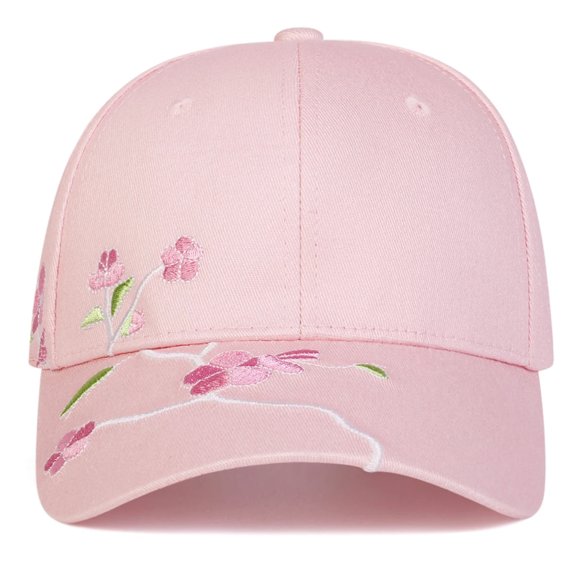 Unisex Peach Blossom Embroidery Baseball Cap Adjustable - Arthur's Wellness Emporium