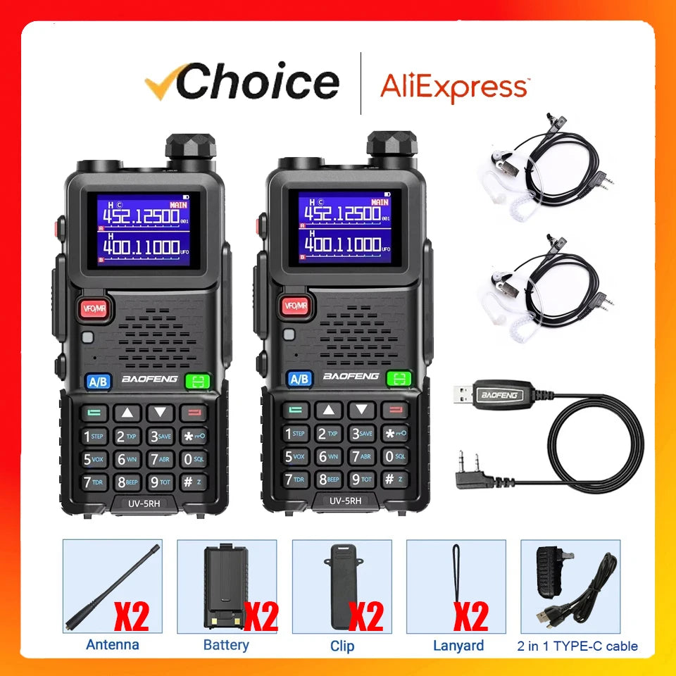 BAOFENG UV 5RH 2 Pack 10W Walkie Talkie Kit Charger - Arthur's Wellness Emporium