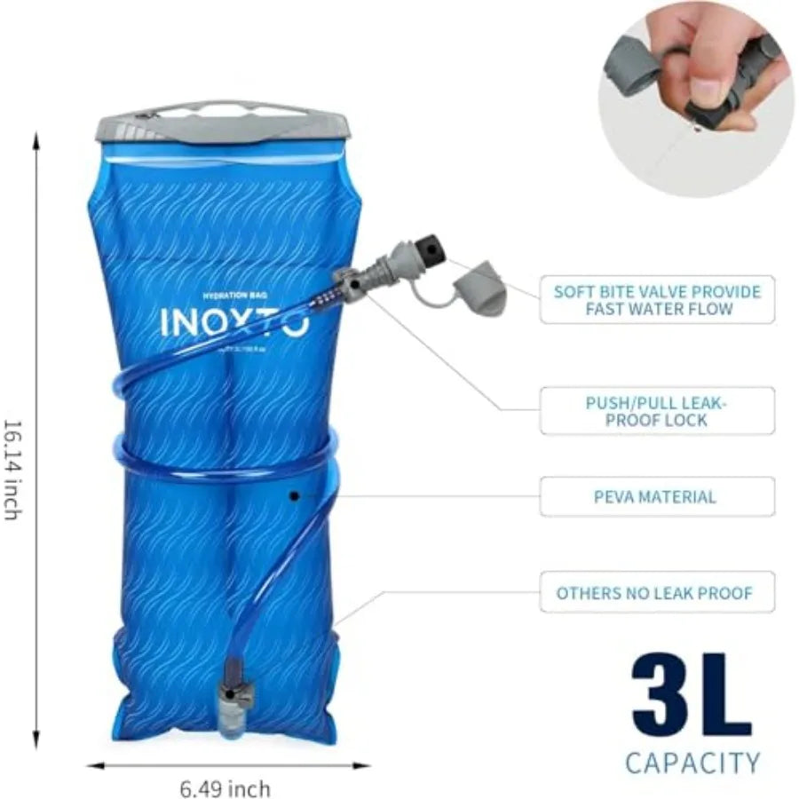 INOXTO Hiking Backpack With Water Bladder And Rain Cover - Arthur's Wellness Emporium