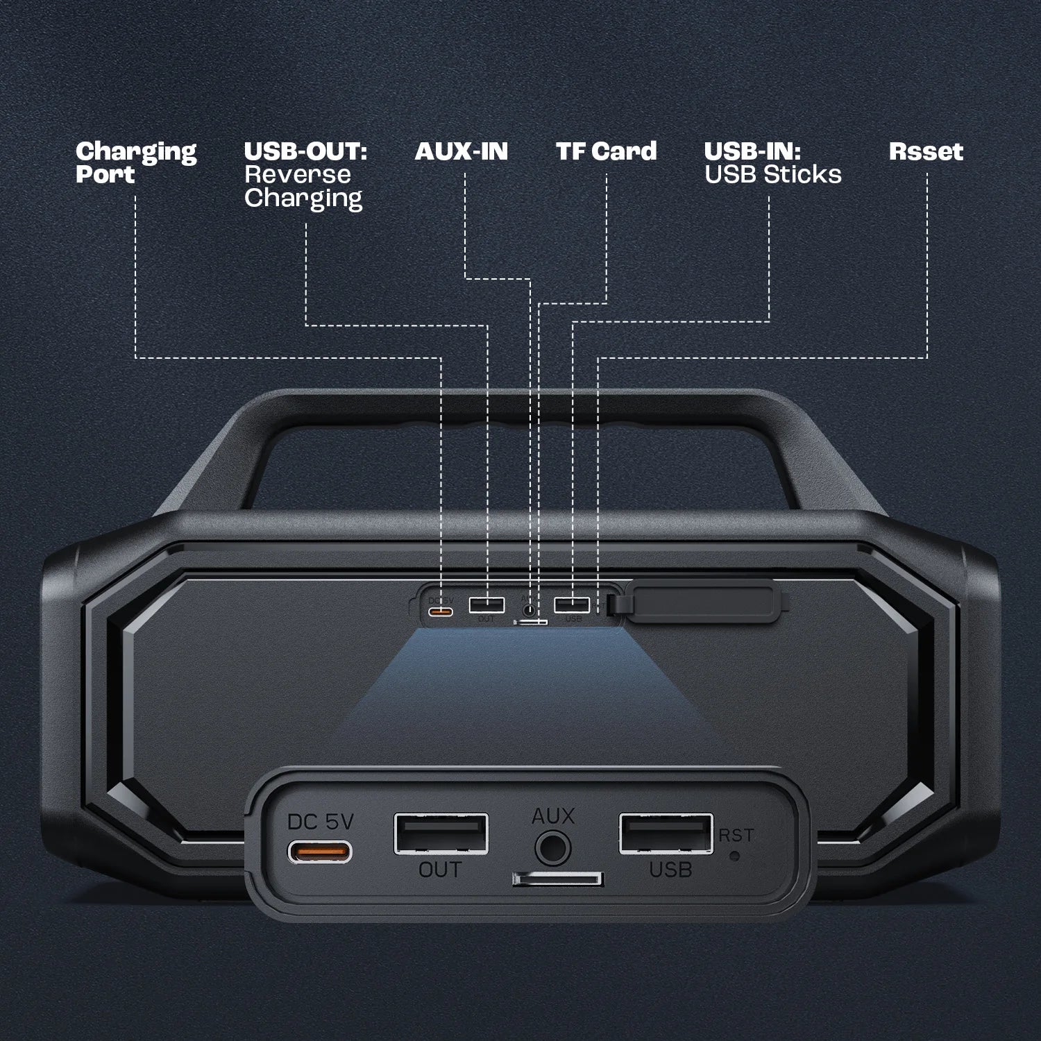 W-King 80W Portable Bluetooth Speaker Outdoor IPX6 Bass Boost - Arthur's Wellness Emporium