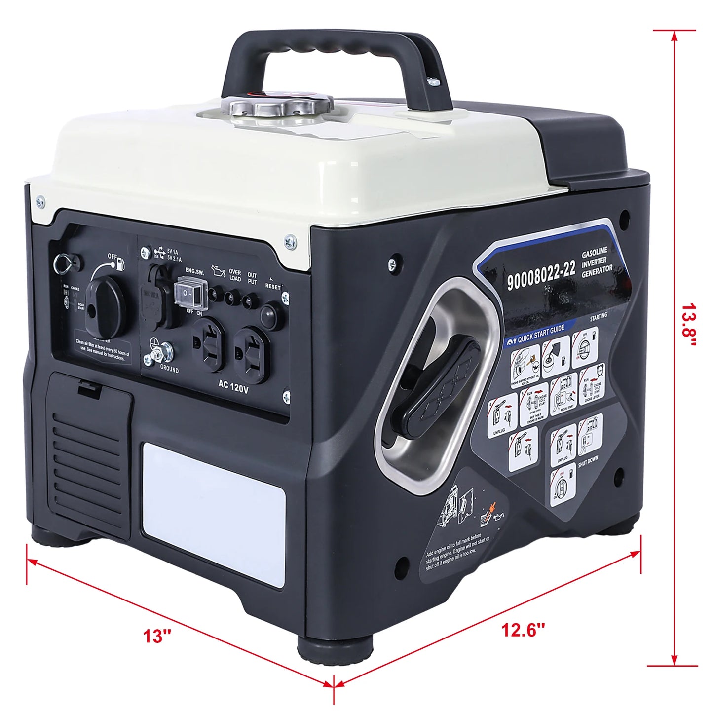 HiMISS 1200W Portable Inverter Generator Ultra Quiet Gas Powered - Arthur's Wellness Emporium