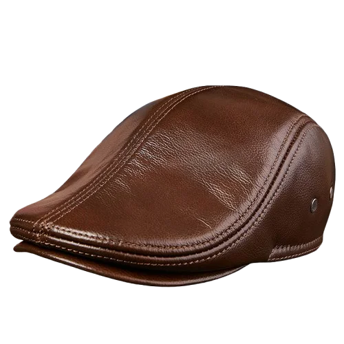 Genuine Leather Beret Hat Unisex Windproof Winter Cap Fashion