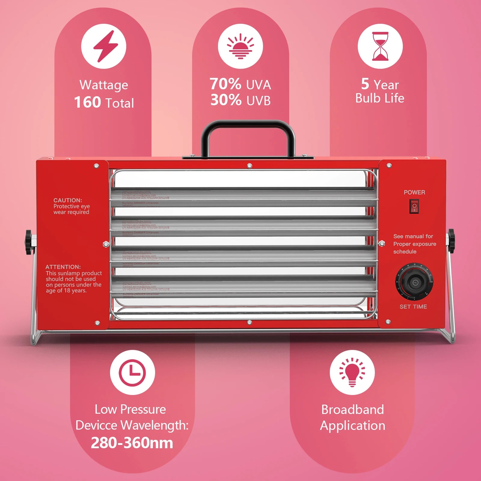 KTSC Ultraviolet Tanning Lamp Indoor Adjustable UVA UVB Light - Arthur's Wellness Emporium