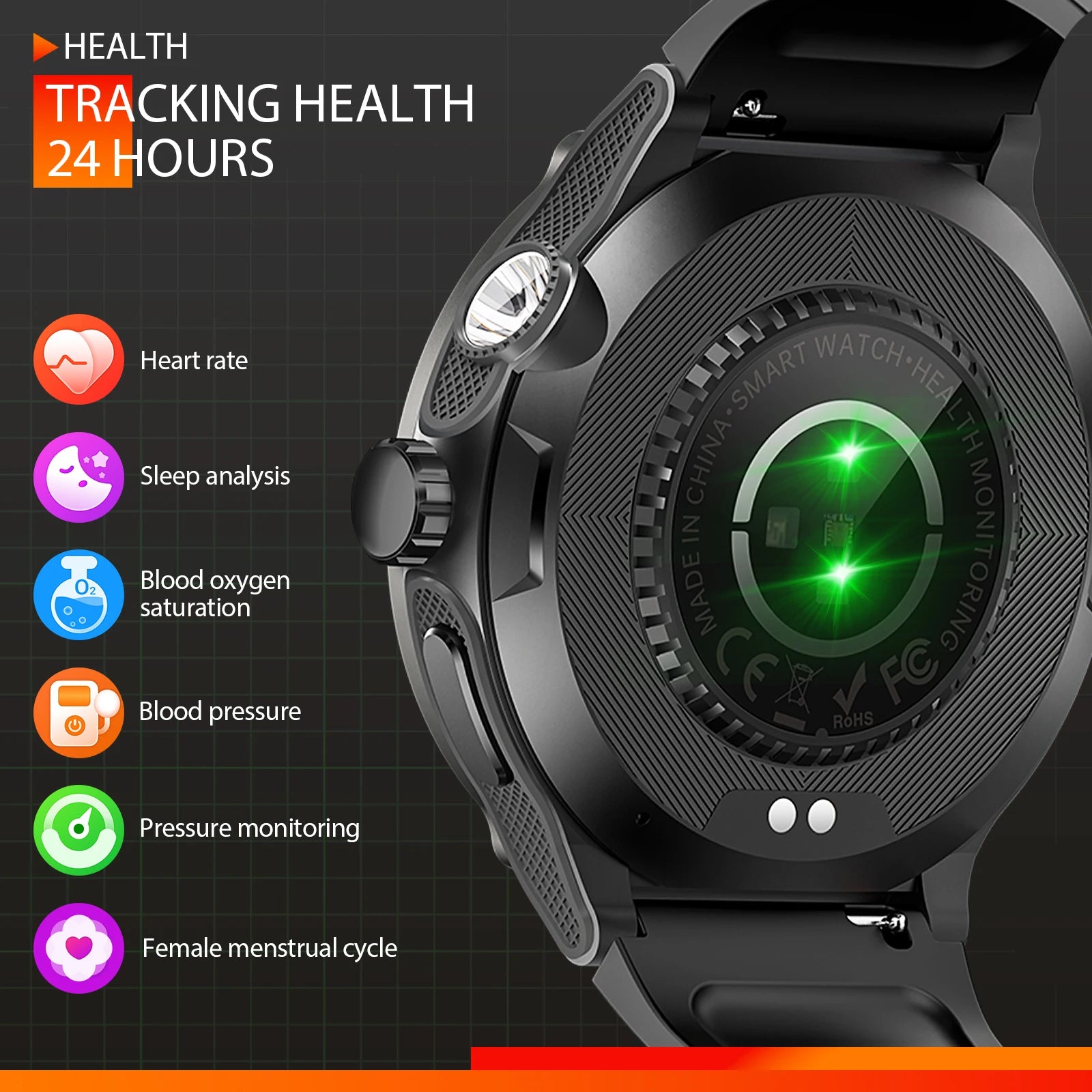 EIGIIS KT76 Smart Watch 3ATM Waterproof With Compass And Bluetooth Call - Arthur's Wellness Emporium