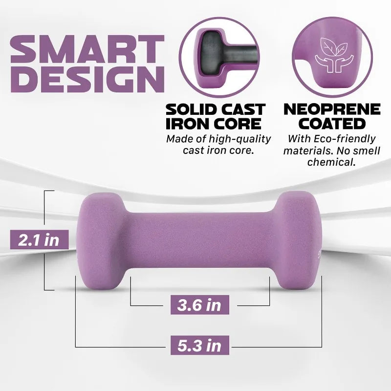 Yes4All Neoprene Dumbbell Hand Weights Set of 2