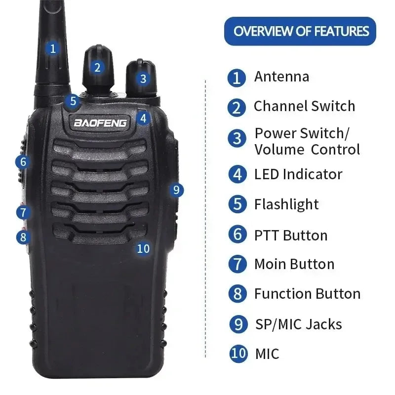 Baofeng BF888S Walkie Talkie UHF 400 To 470 MHz Range - Arthur's Wellness Emporium