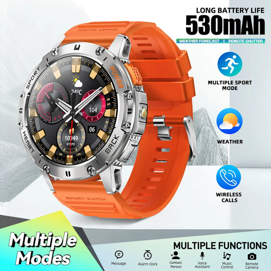 LaNikar Rugged Smart Watch With Wireless Calling BLE5.1 Fitness Tracker - Arthur's Wellness Emporium