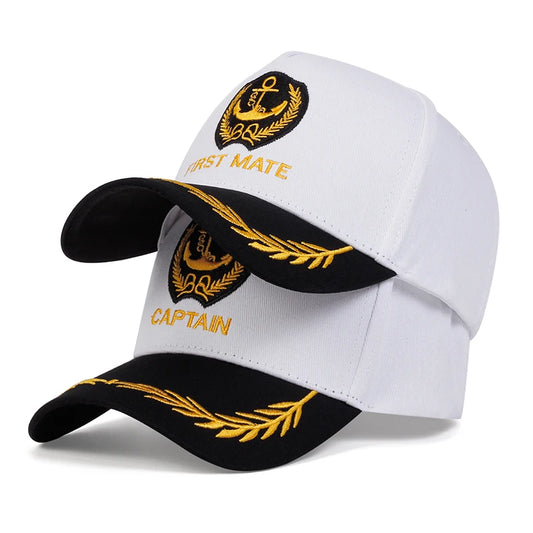 Captain And First Mate Embroidered Wheat Baseball Caps