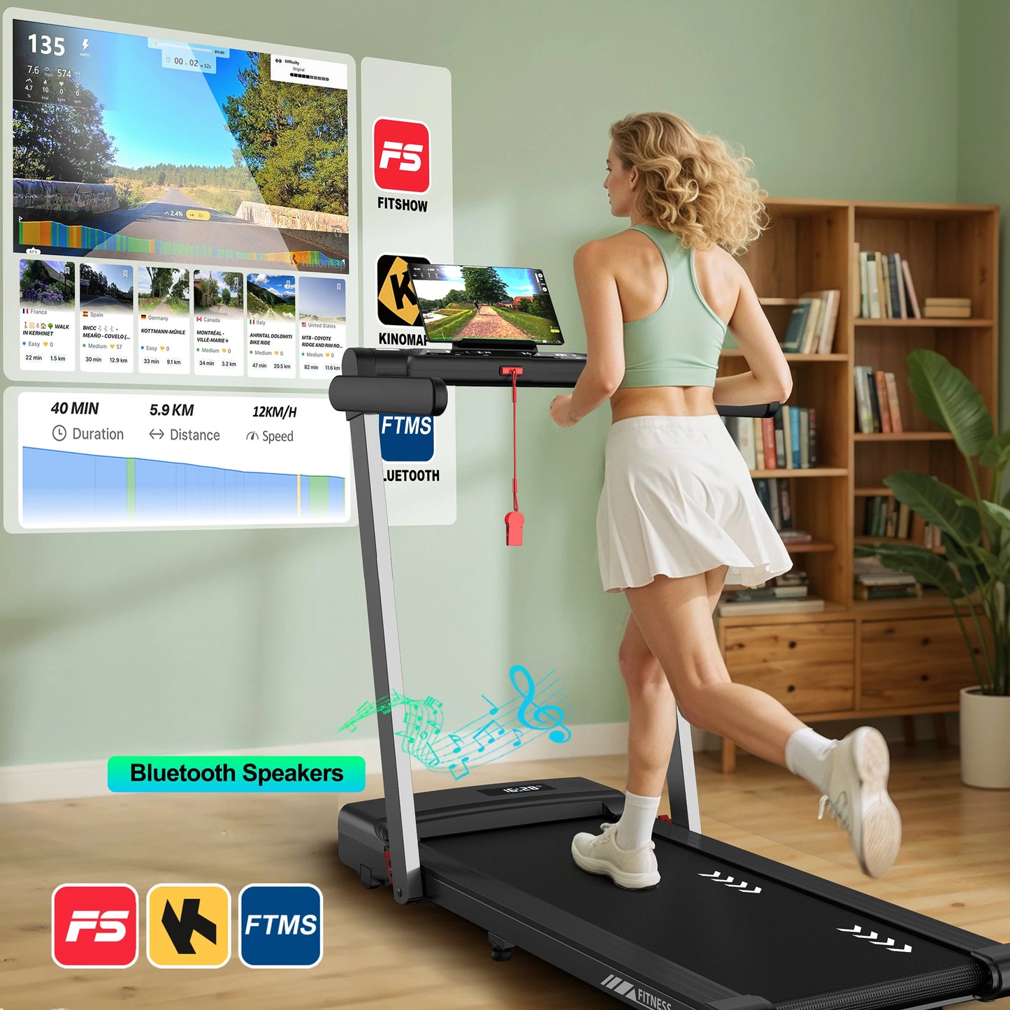 FYSIQ Foldable Treadmill For Home 3 In 1 Walking Pad