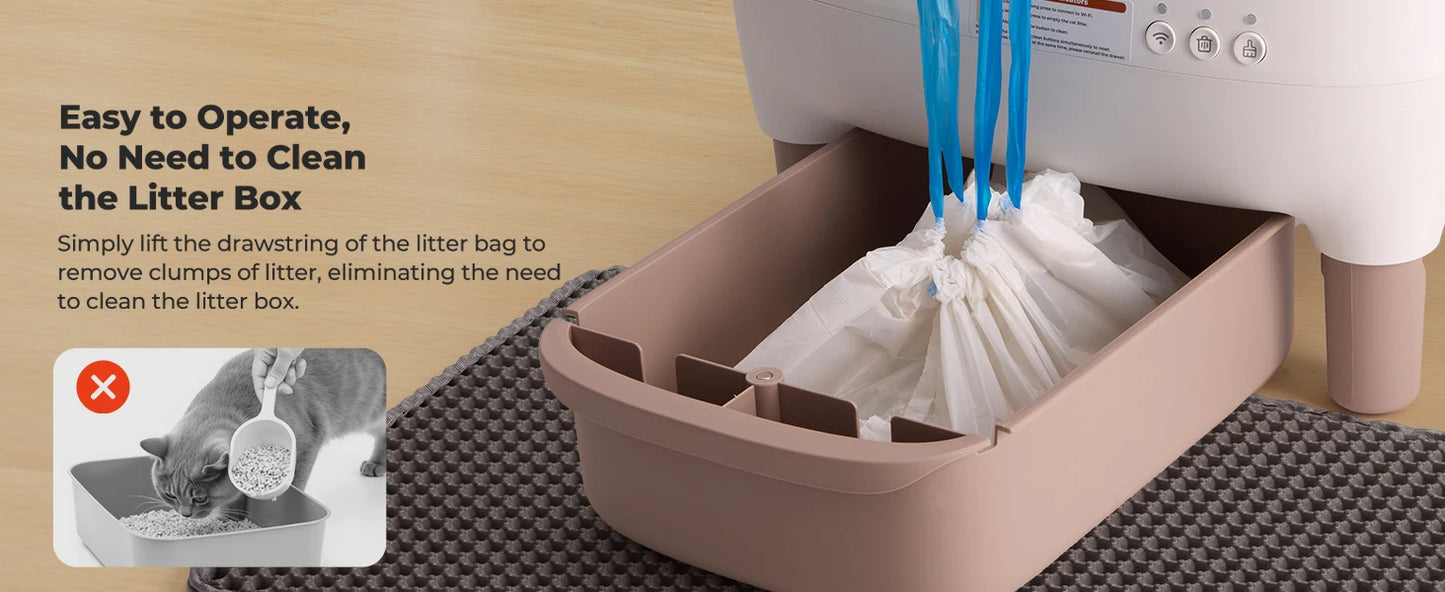 Lunapurr Self Cleaning Cat Litter Box With App Control Open Top - Arthur's Wellness Emporium