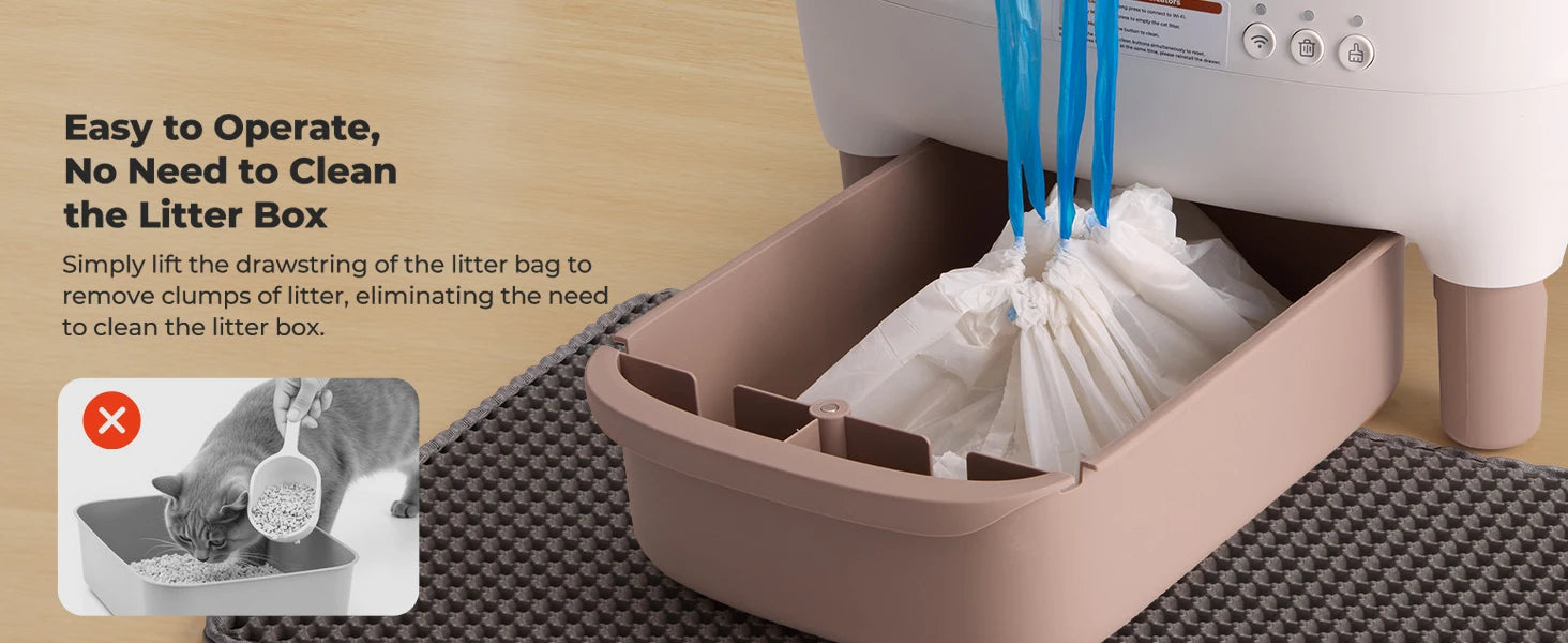 Lunapurr Self Cleaning Cat Litter Box With App Control Open Top - Arthur's Wellness Emporium