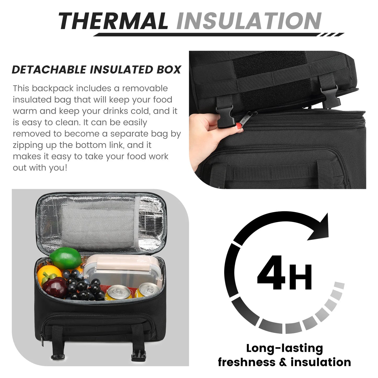 Insulated Backpack Cooler for Lunch and Travel 15.6 Inch