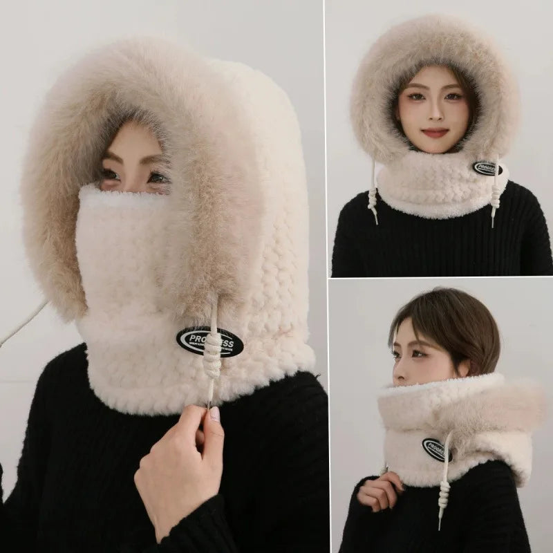 Female Lei Feng Winter Hat With Ear Protection Windproof Warm