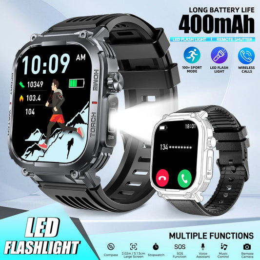 LaNikar Smart Watch Men 3ATM Waterproof S320B Compass LED Flashlight Heart Rate - Arthur's Wellness Emporium