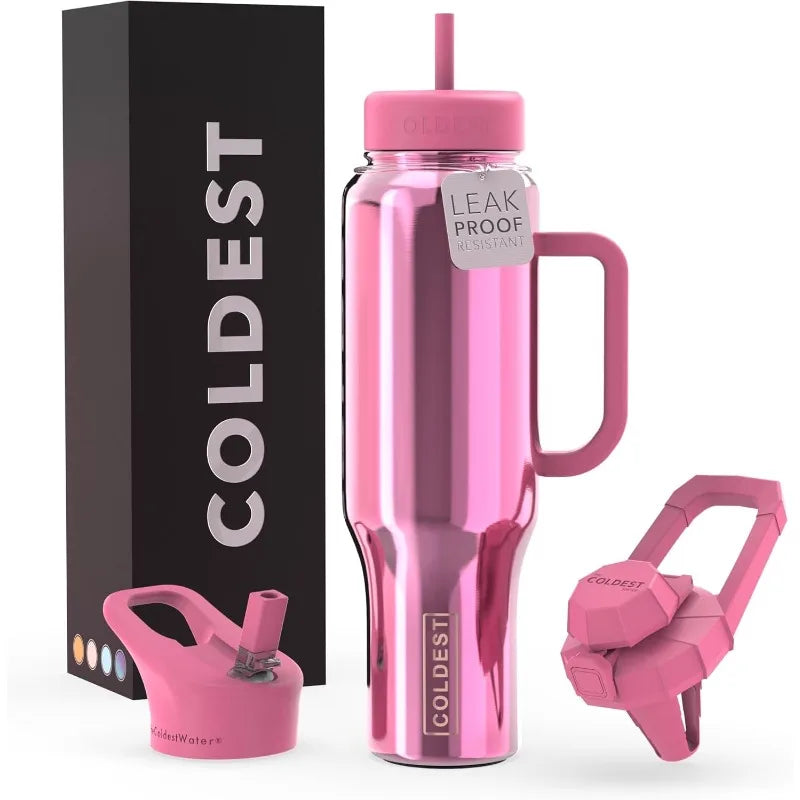 Insulated Stainless Steel Water Bottle With Handle And Straw - Arthur's Wellness Emporium