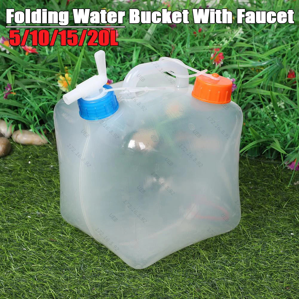 Foldable Water Container with Spigot for Emergency Use
