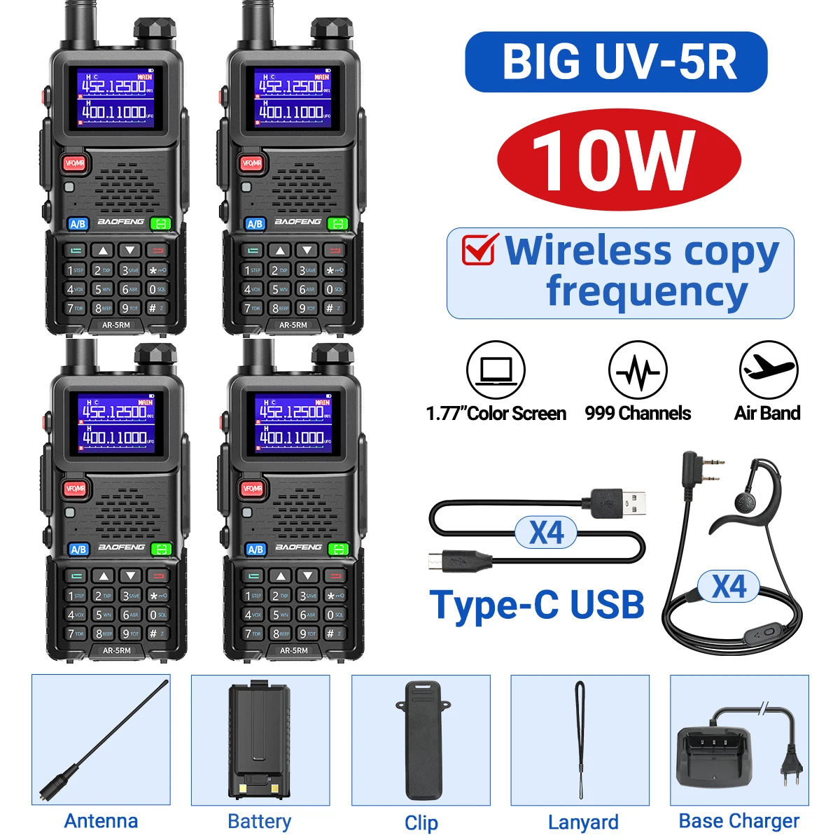 Baofeng AR-5RM Multi Band Walkie Talkie 10W Long Range - Arthur's Wellness Emporium