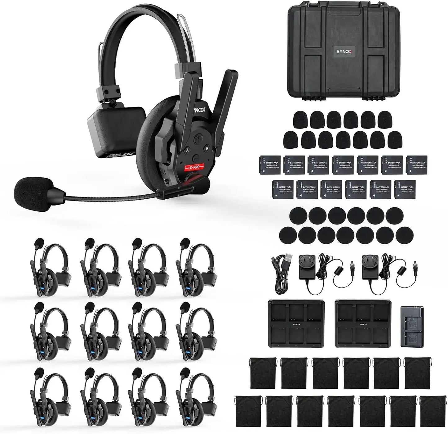 SYNCO XTALK XPRO5 Wireless Intercom Headset 2.4GHz Full Duplex - Arthur's Wellness Emporium
