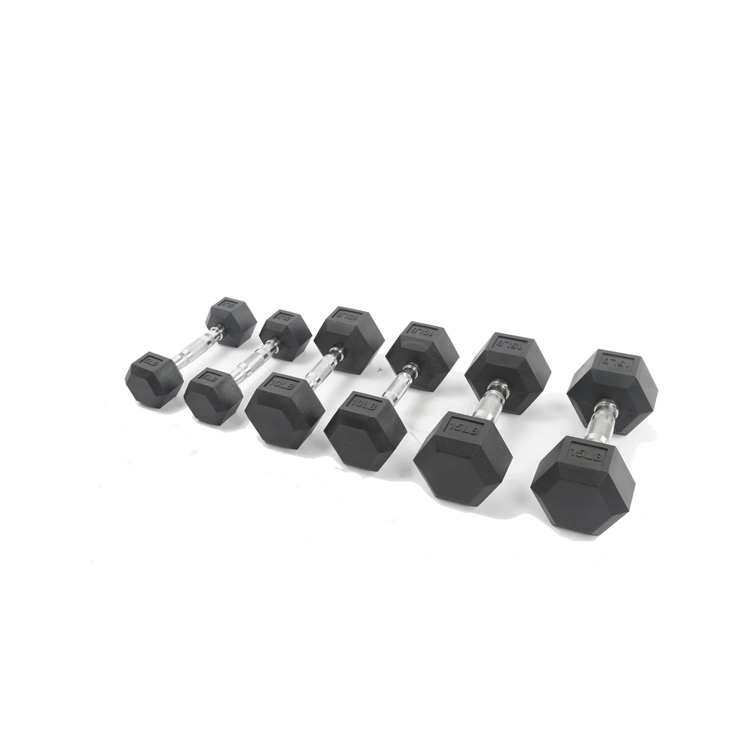Hex Dumbbells Set With Rack Rubber Coated For Home Gym - Arthur's Wellness Emporium
