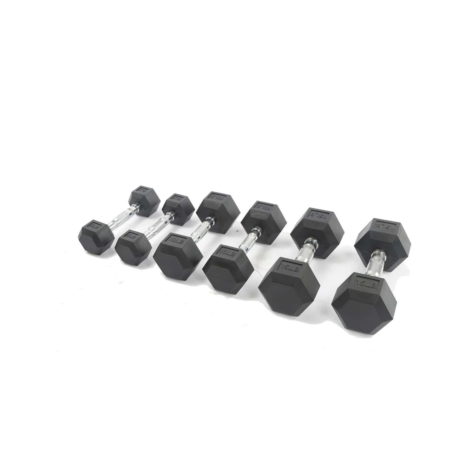 Hex Dumbbells Set With Rack Rubber Coated For Home Gym - Arthur's Wellness Emporium