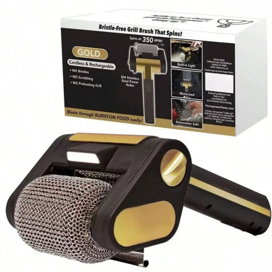 Portable Electric Stainless Steel Roller Grill Cleaner Brush Rechargeable