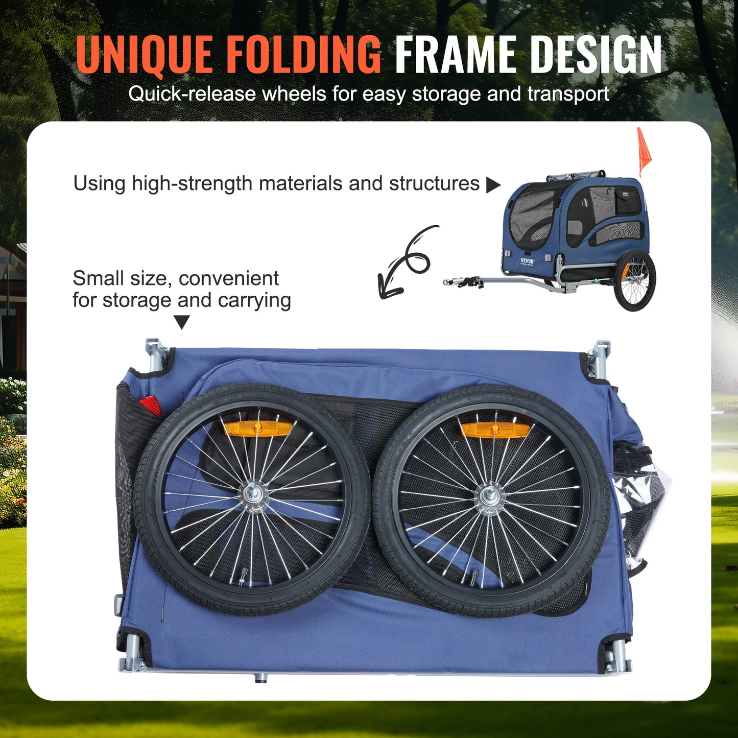 Pet Bicycle Carrier Cart Trailer Foldable For Dogs 100 Lbs - Arthur's Wellness Emporium