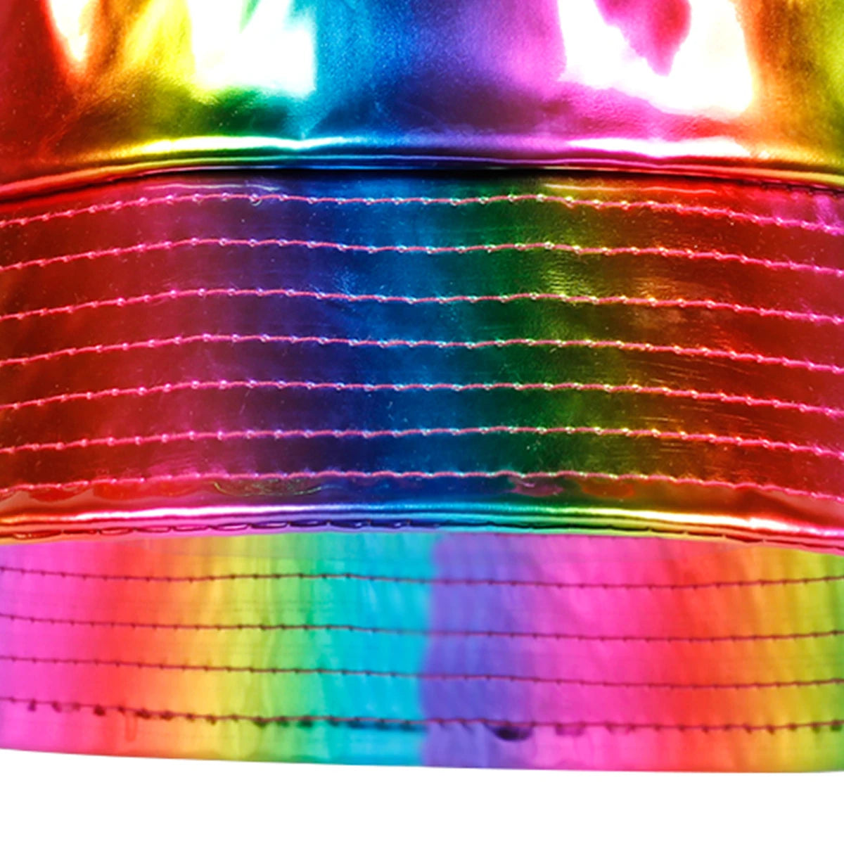 Unisex Rainbow Faux Leather Bucket Hat For Travel Beach - Arthur's Wellness Emporium