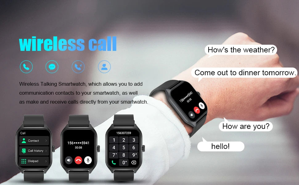 LIVLOVCP AI Voice Assistant Smartwatch Heart Rate Monitor - Arthur's Wellness Emporium