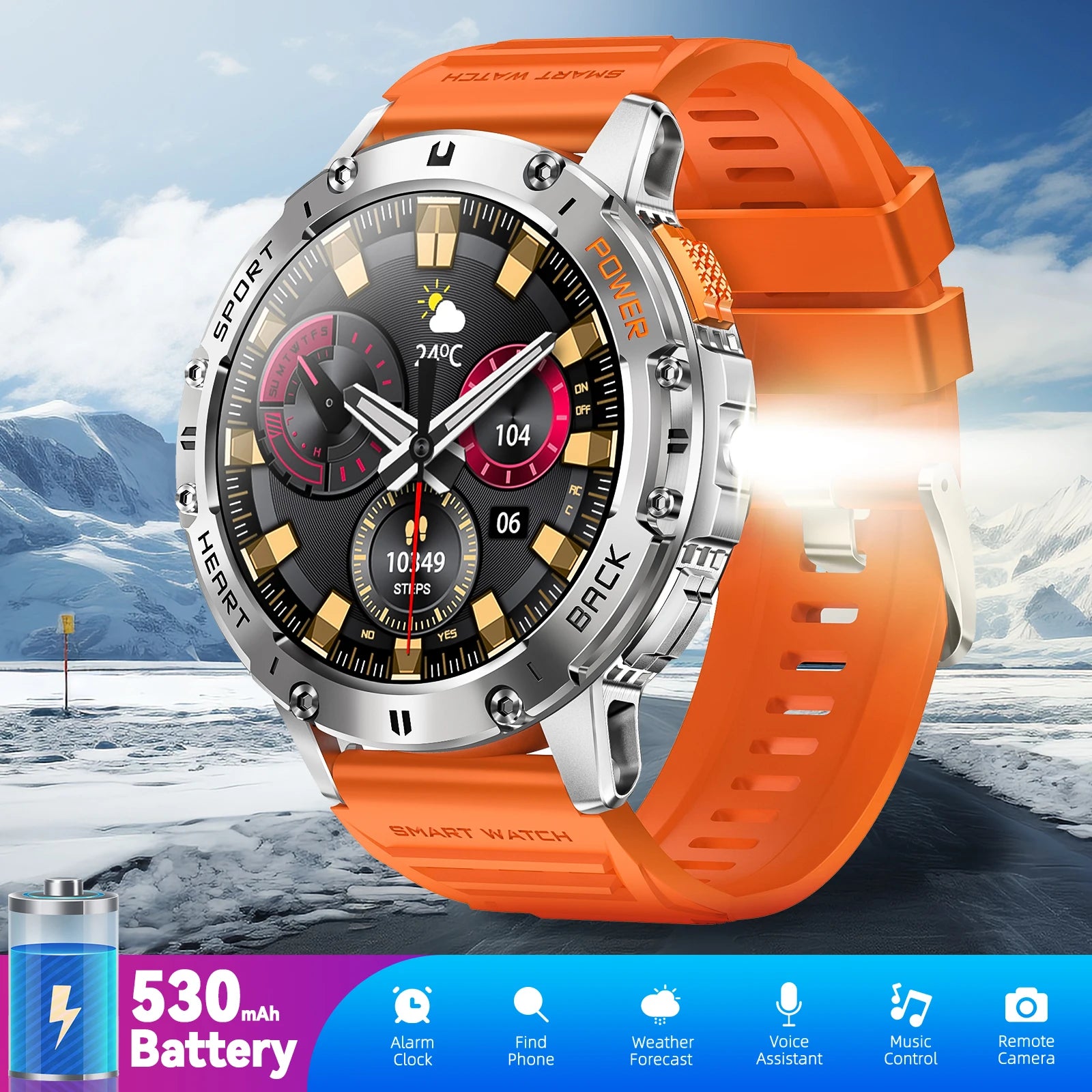 LaNikar Rugged Smart Watch With Wireless Calling BLE5.1 Fitness Tracker - Arthur's Wellness Emporium