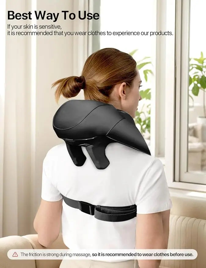 MASGREE Cordless Shiatsu Neck Back Massager With Heat 2500mAh Rechargeable