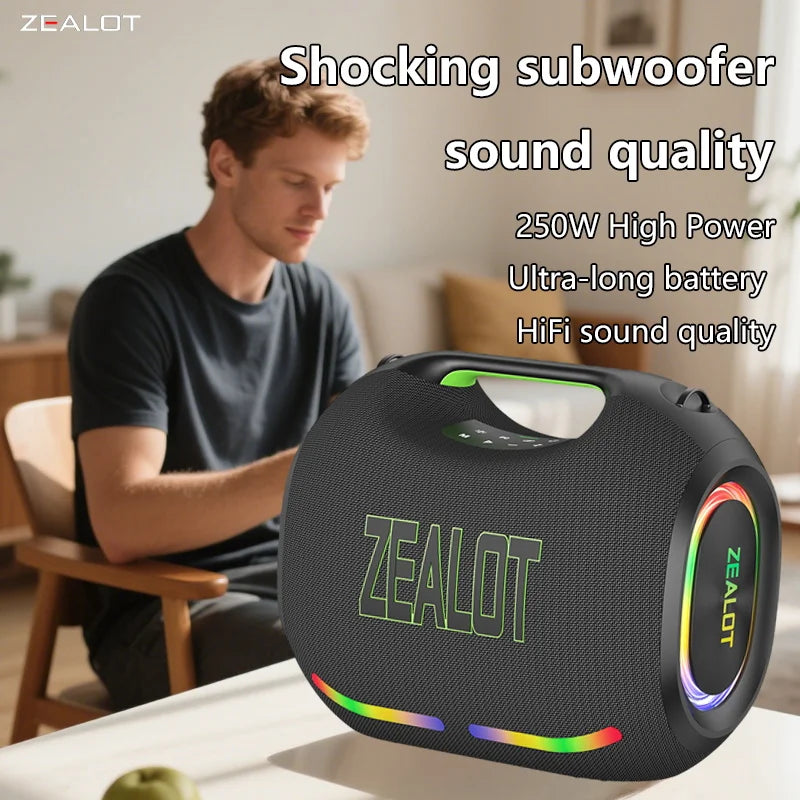ZEALOT ZE21 250W Wireless Speaker With Carry Handle TWS