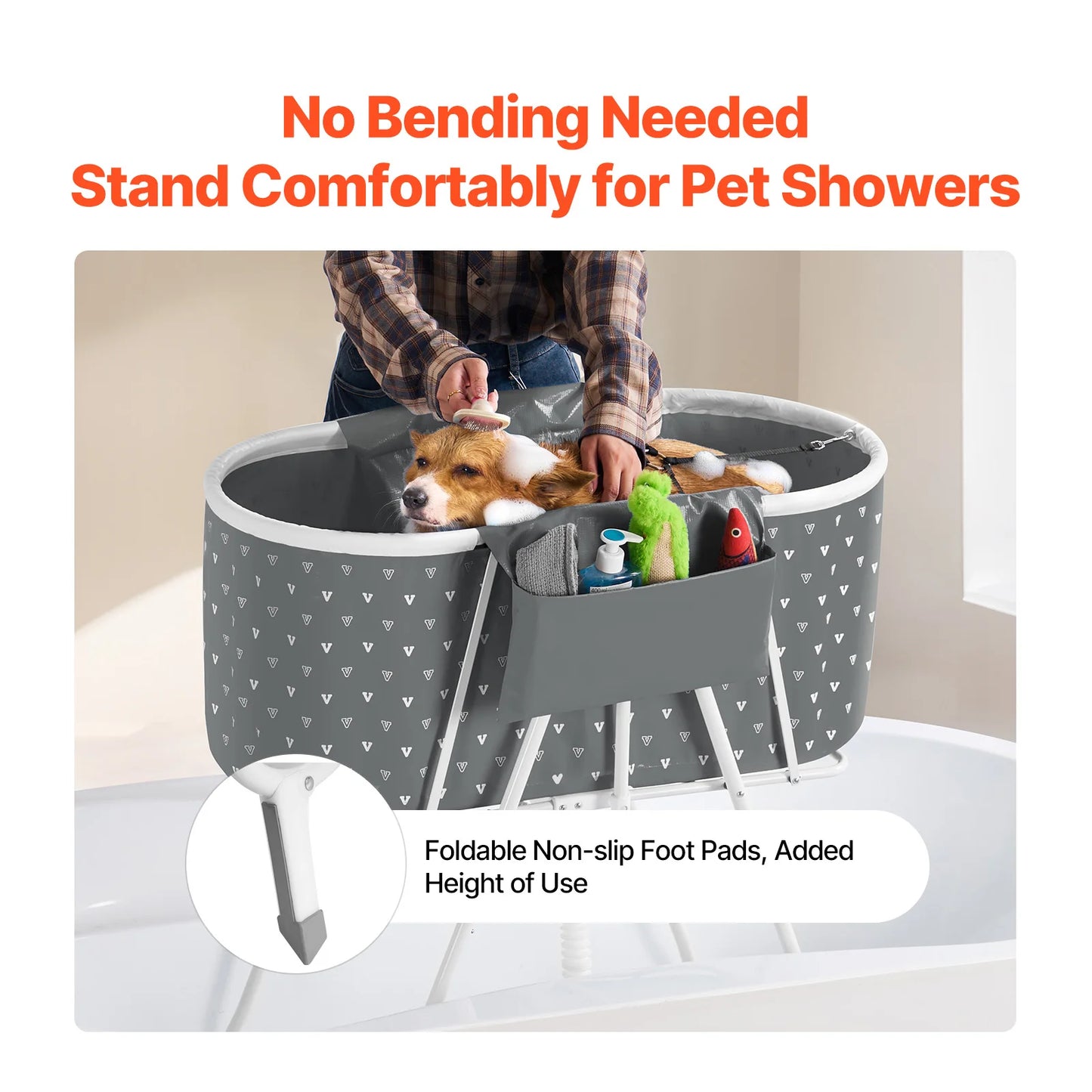 Portable Dog Bathtub Elevated And Foldable Shower Station With Drainage - Arthur's Wellness Emporium