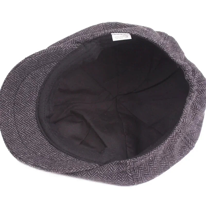 Classic Vintage Tweed Beret Hat For Men And Women Cap