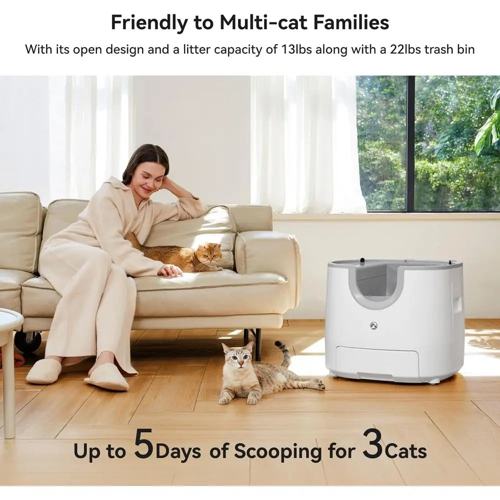 F8 Self Cleaning Cat Litter Box High Capacity Open Top - Arthur's Wellness Emporium