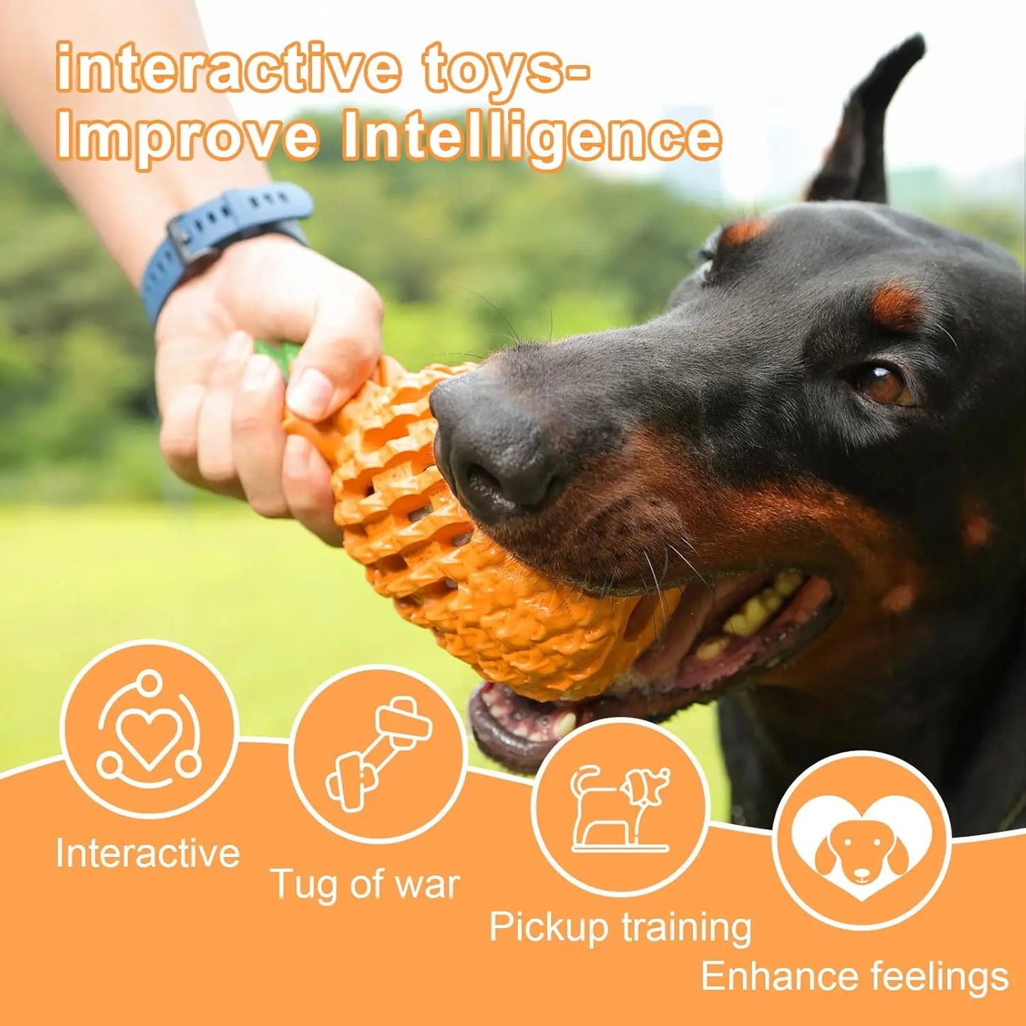 Indestructible Pineapple Dog Chew Toy For Aggressive Chewers Natural Rubber