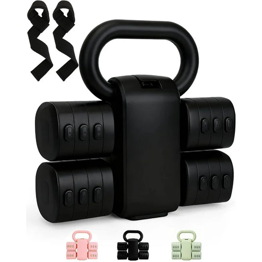 Adjustable Kettlebell Set With Wrist Straps 4-In-1 Home Gym - Arthur's Wellness Emporium