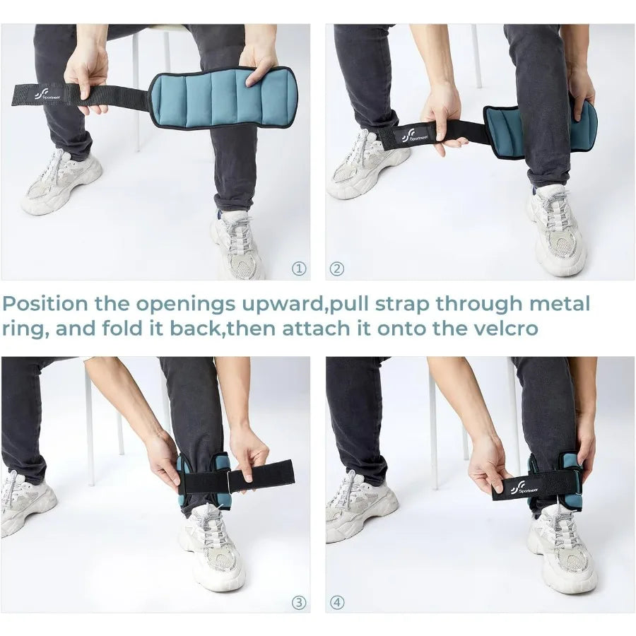 LISM Adjustable Ankle Weights 7 Lb Pair With Secure Straps - Arthur's Wellness Emporium