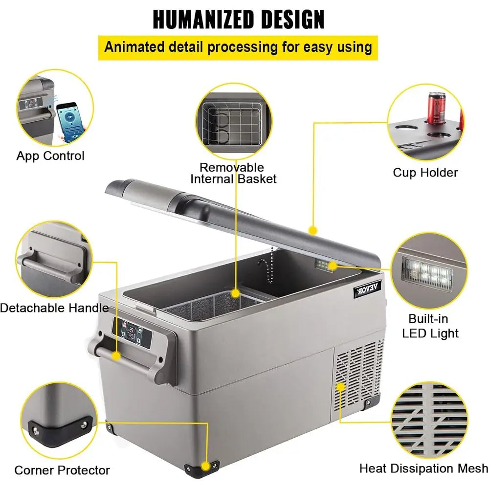 Portable Dual Zone Refrigerator For Travel And Camping