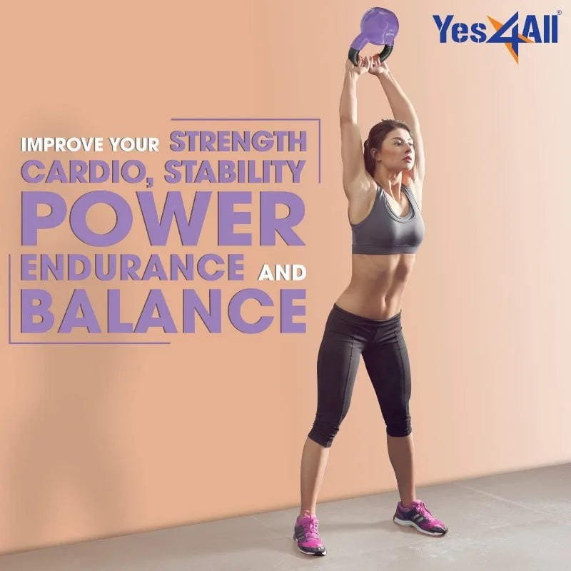 Yes4All Vinyl Coated Kettlebell Set for Full Body Workout