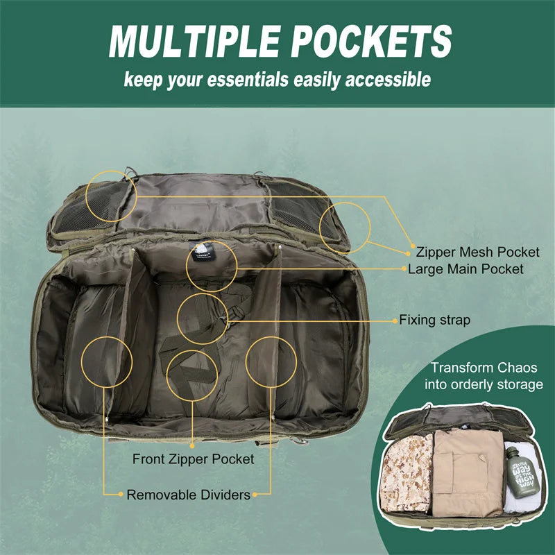 LQARMY Outdoor Molle Tactical Backpack For Hiking And Travel - Arthur's Wellness Emporium