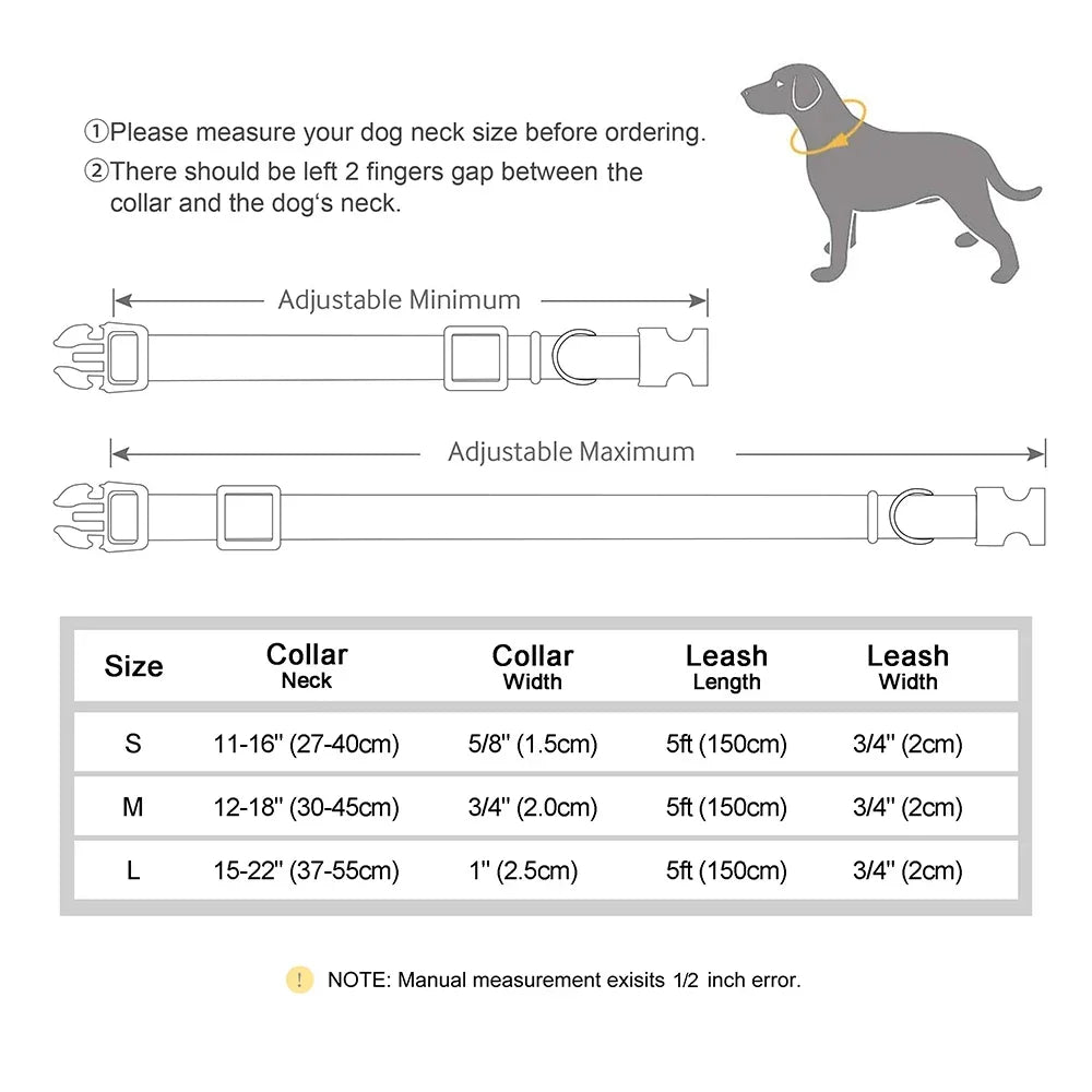Nylon Custom Dog Collar and Leash Set with Personalized Nameplate - Arthur's Wellness Emporium