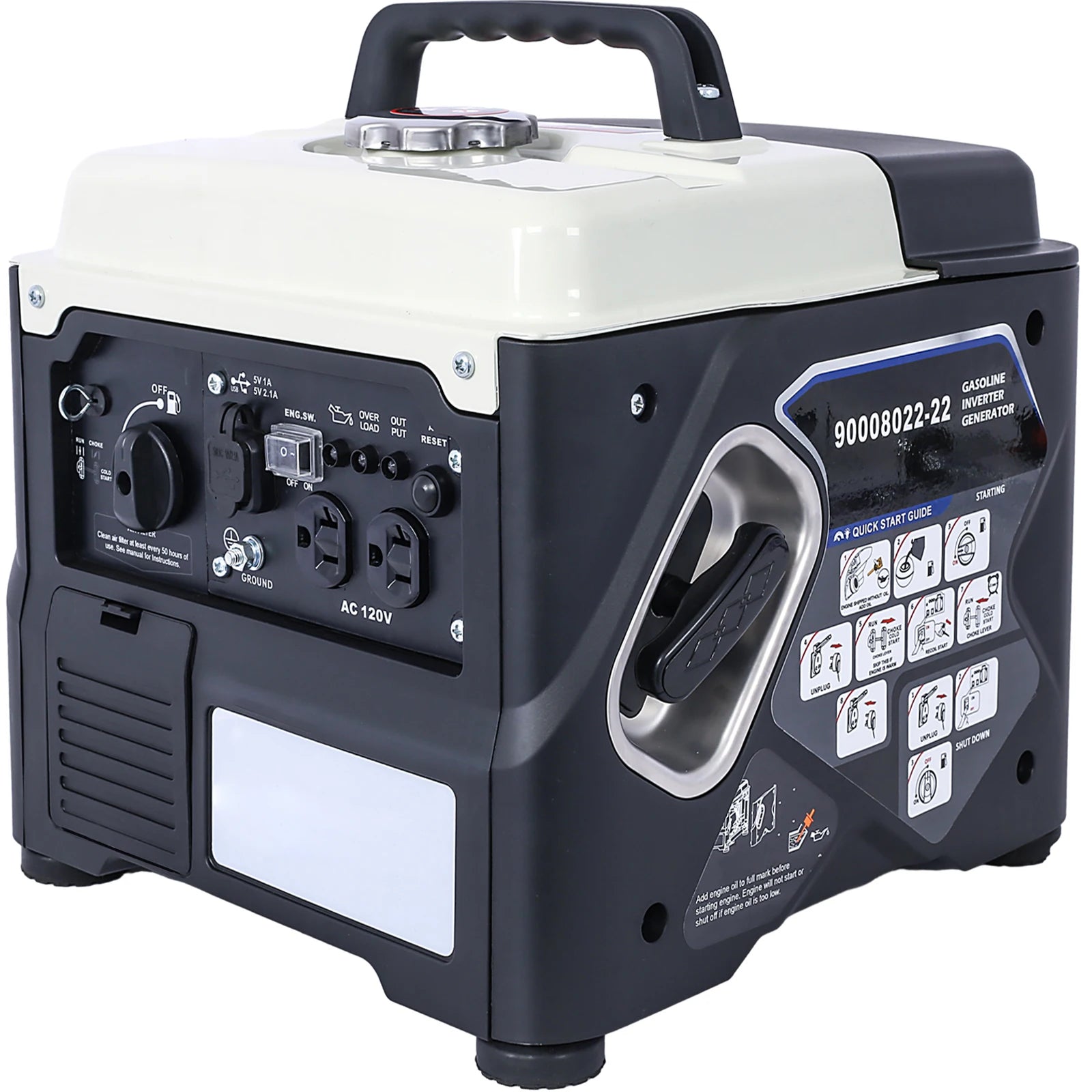 HiMISS 1200W Portable Inverter Generator Ultra Quiet Gas Powered - Arthur's Wellness Emporium