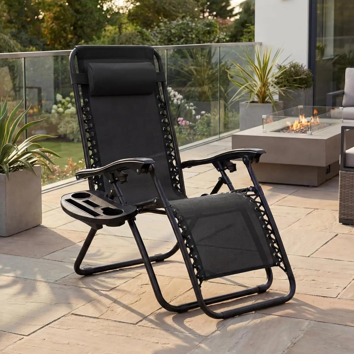 Two Adjustable Steel Mesh Zero Gravity Lounge Chairs With Pillows - Arthur's Wellness Emporium