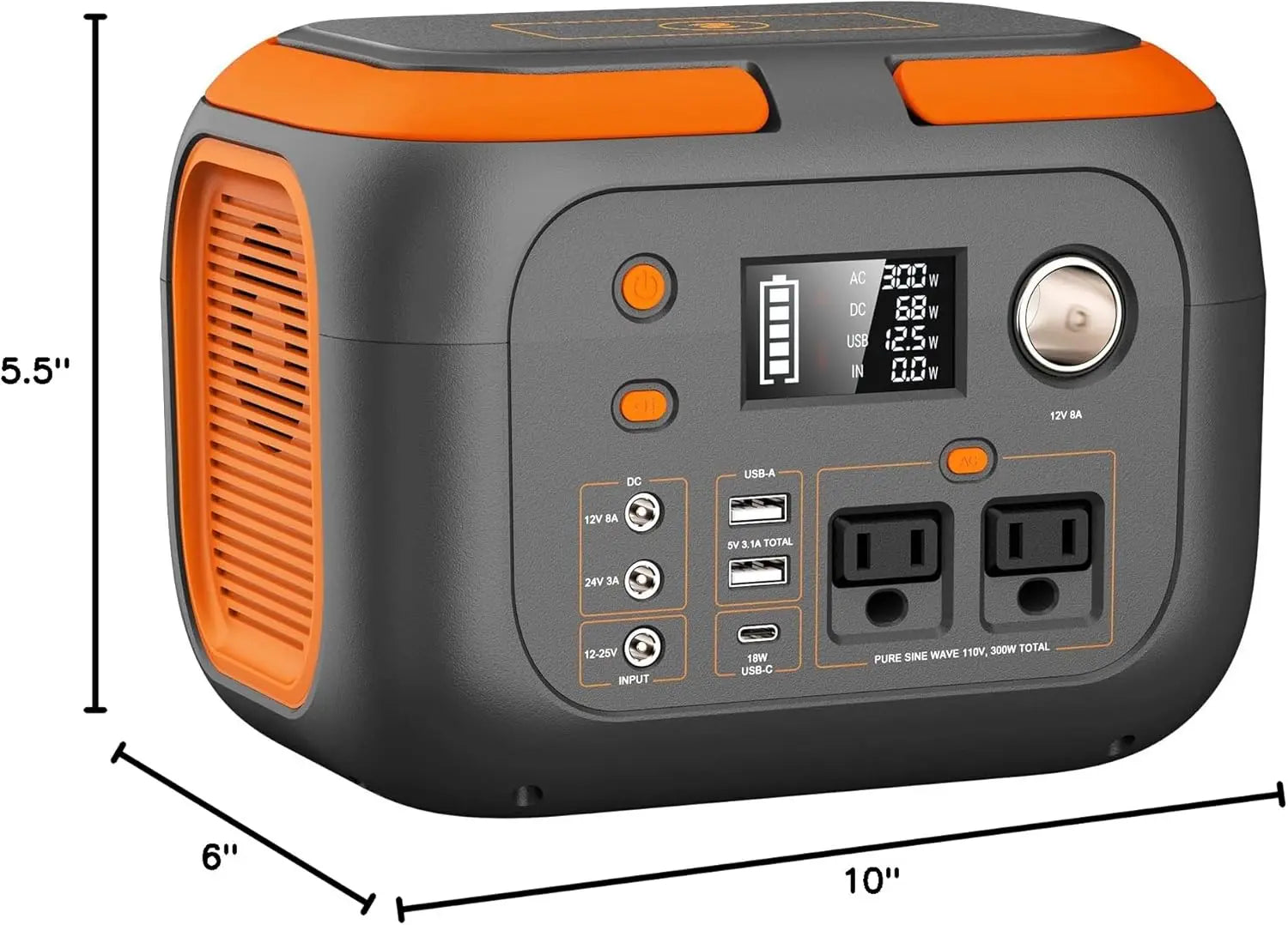 SinKeu 600W Portable Power Station Solar Generator 296Wh For Camping - Arthur's Wellness Emporium