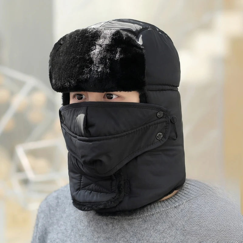 MAZIAOCN Unisex Winter Trapper Hat With Lined Fleece Ear Protection