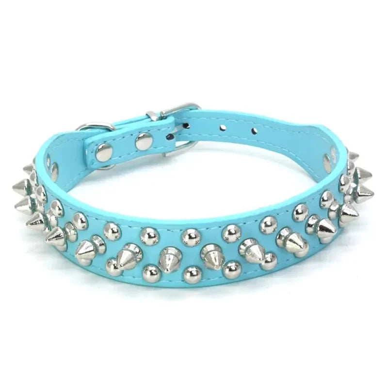 Quality Leather Dog Anti Bite Rivet Collar And Leash Set - Arthur's Wellness Emporium